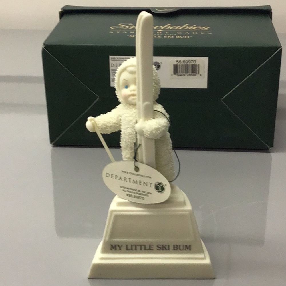 Department 56 Snowbabies My Little Ski Bum Figurine - Cream and Green